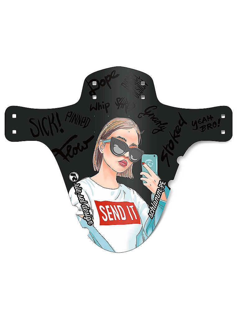 RIESEL DESIGN Mudguard schlamm:PE Girl Send It schwarz